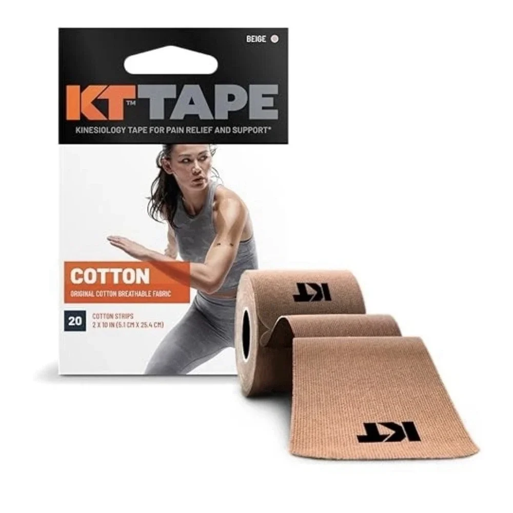 KT Tape Org BEIGE Cotton Elastic Kinesiology Athletic Tape, 20 Count, 10